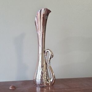 Elegant Silver Swan Vase